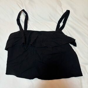 Aritzia Black Camisole with Ruffle Detail